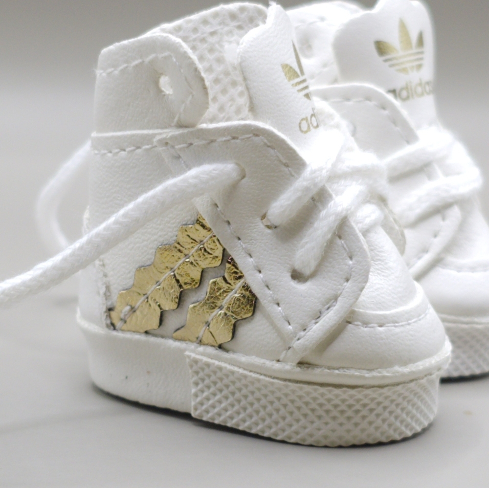 Labubu Accessories - Adidas White w/Gold Shoes - Picture 2 of 4